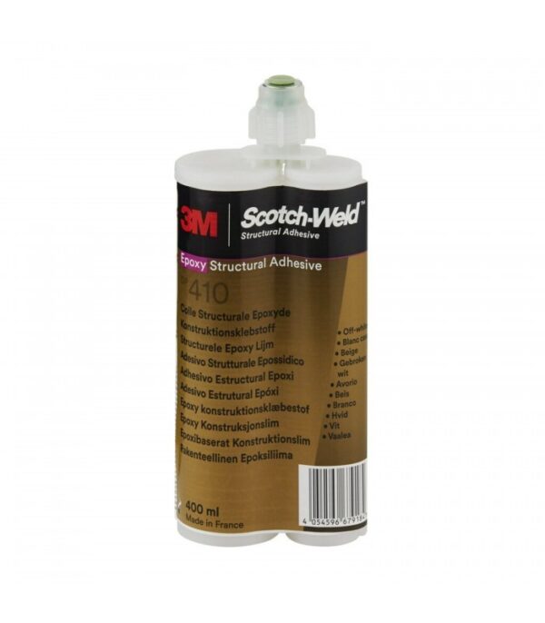 Adesivo strutturale bicomponente 3M Scotch Weld DP410 epossidico cartuccia da 400 ml colore bianco panna