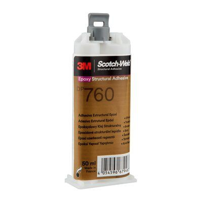 Adesivo strutturale bicomponente 3M Scotch Weld DP760 epossidico cartucce da 50 ml colore bianco per alte temperature fino ai 230°C