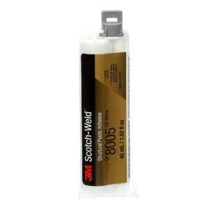 Adesivo bicomponente acrilico 3M DP8005 traslucido-beige da 45 ml per plastiche a bassa energia superficiale (PE- PP)