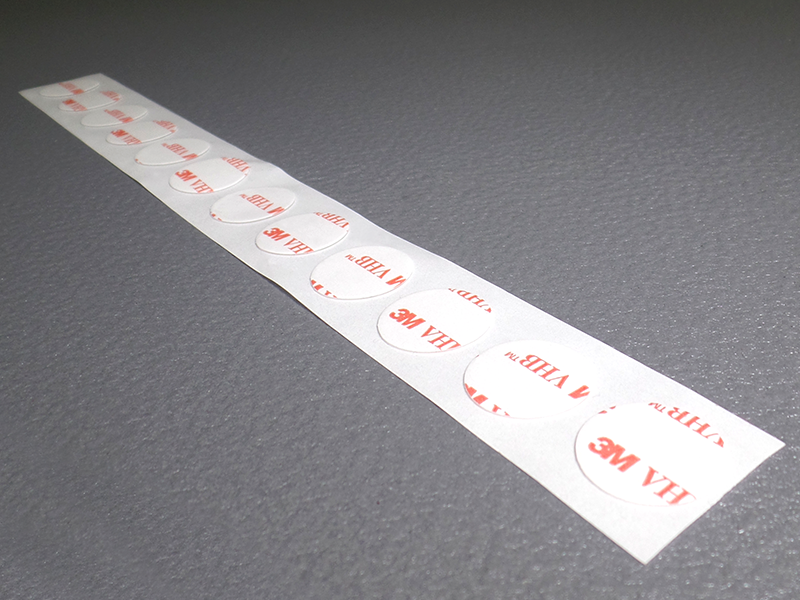 Biadesivo acrilico trasparente 3M VHB 4905P bollino diametro 20 mm 0,5 mm liner in carta