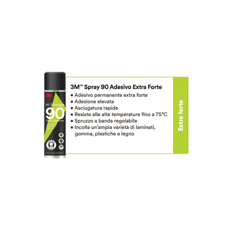 Adesivo a presa rapida per plastiche 3M spray 90 extra forte bomboletta da 500 ml - immagine 2