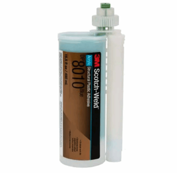 Adesivo strutturale bicomponente 3M Scotch Weld DP8010 acrilico Blu cartuccia da 490 ml per plastiche a bassa energia superficiale (PE, PP,TEFLON defluorizzato)