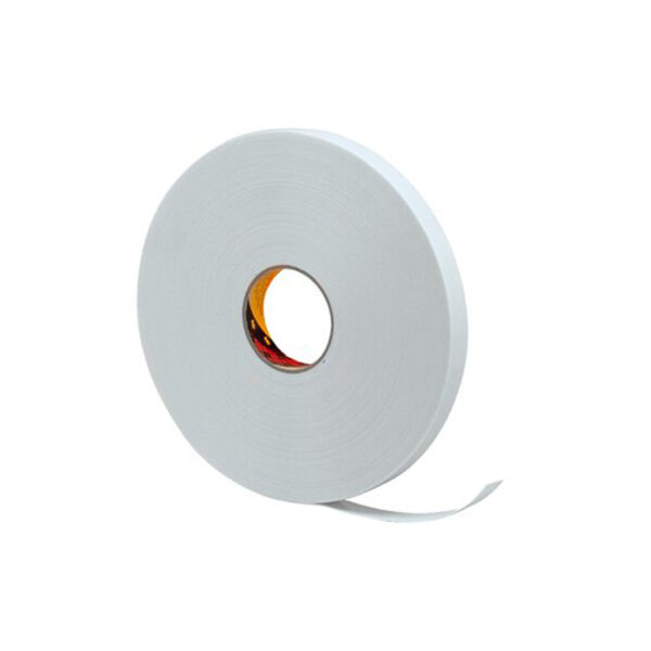Nastro biadesivo in schiuma polietilenica 3M 9528W 9 mm x 66 m x 0,8 mm colore bianco
