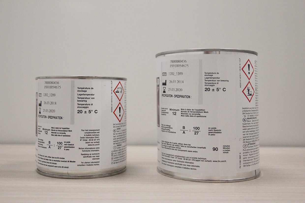 3M 9323 B/A adesivo strutturale epossidico ad elevatissime prestazioni kit da due latte da 1 litro - immagine 2