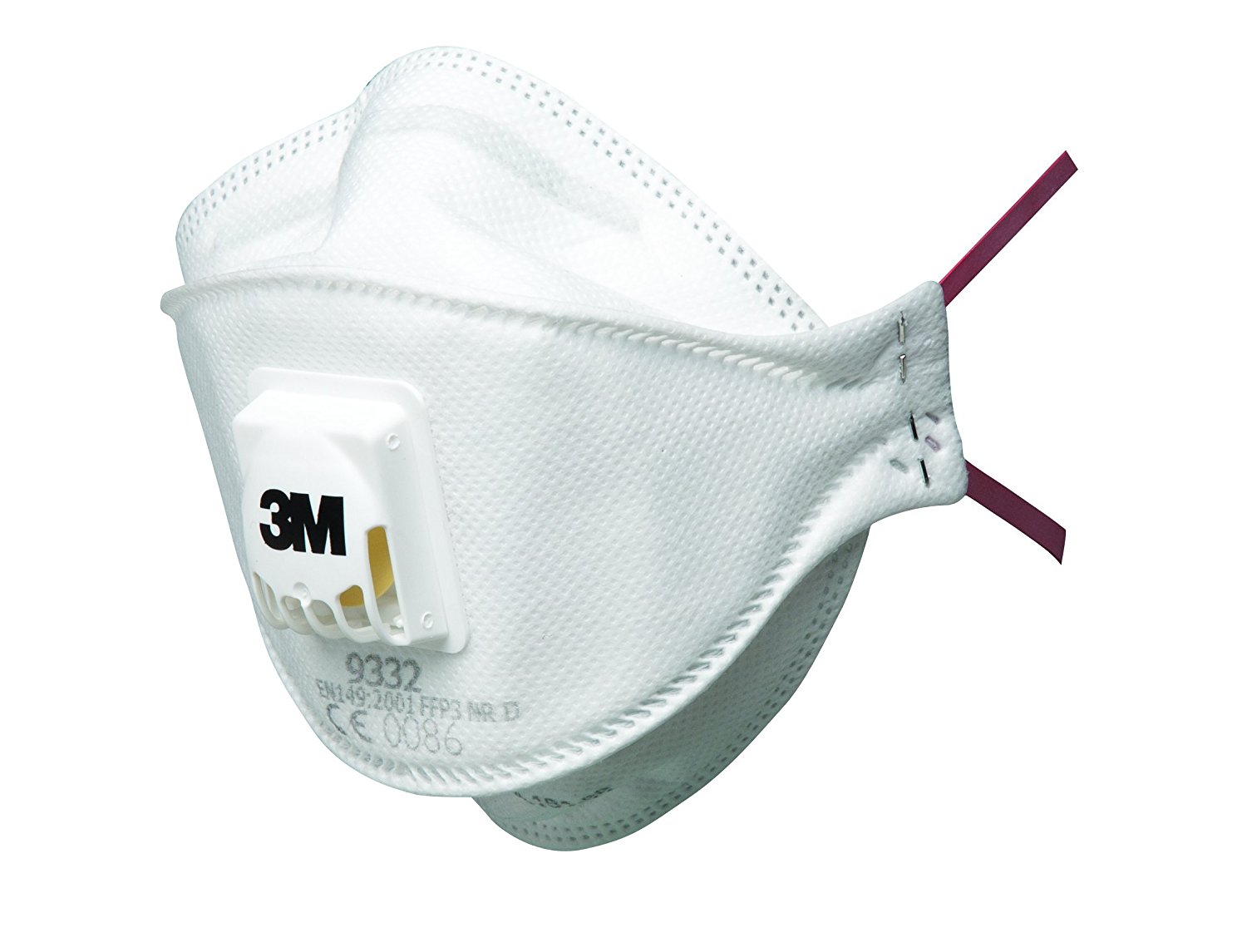 Maschera respiratore 3M 9332 con valvola FFP3 per proteggere da polveri e fumi tossici kit 10 pezzi - immagine 2