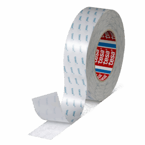 Biadesivo acrilico TNT tesa 4943 TNT colore bianco formato mm 12 x 50 m spessore 0,12 mm con liner in carta bianca