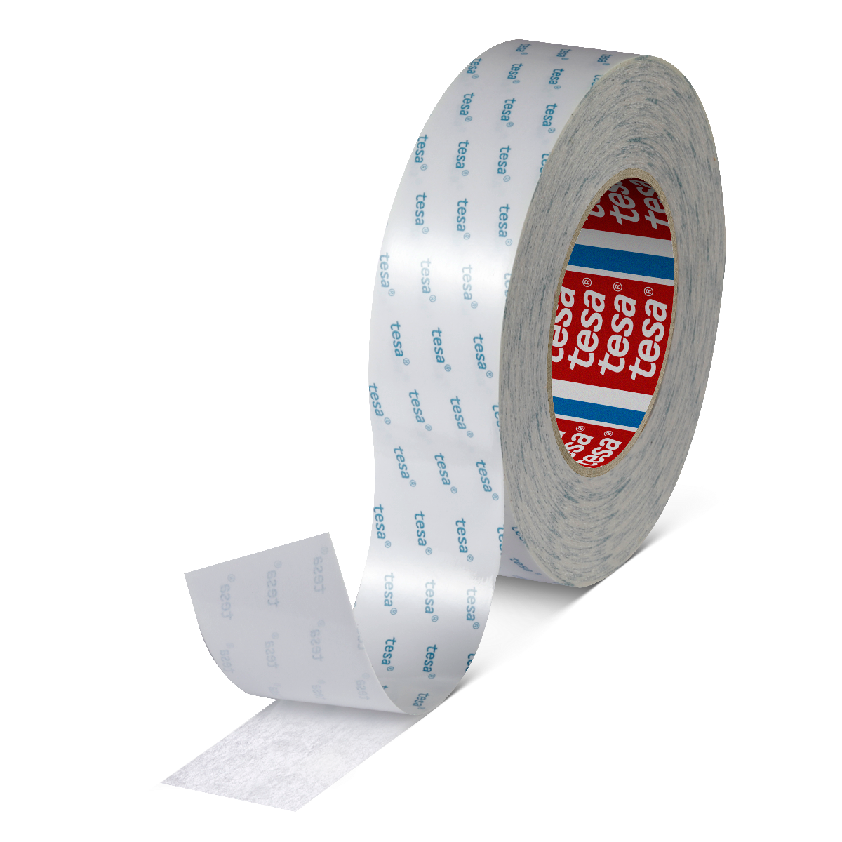 Biadesivo acrilico TNT tesa 4943 TNT colore bianco formato mm 12 x 50 m spessore 0,12 mm con liner in carta bianca